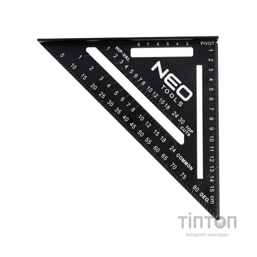 Косинець Neo Tools 15 см, 18.3x18.3x2.2 см, 45 і 90° (72-102)