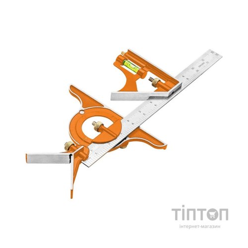 Косинець Neo Tools 30см, мультикомбінований, транспортир, рівень, тримач алюмін (72-120)