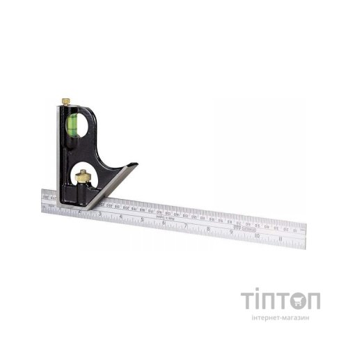 Косинець Stanley метал, шкали в мм/см/дюймах, клас точності I, 300 мм (0-46-151)