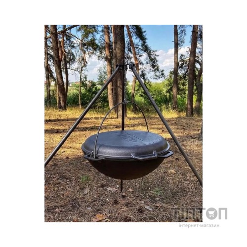 Котел туристичний Brizoll чавунний азіатський з кришкою-сковородою 10 л (KA10-2)