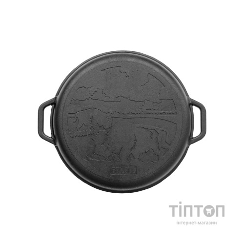 Котел туристичний Brizoll чавунний азіатський з кришкою-сковородою 12 л (KA12-2)