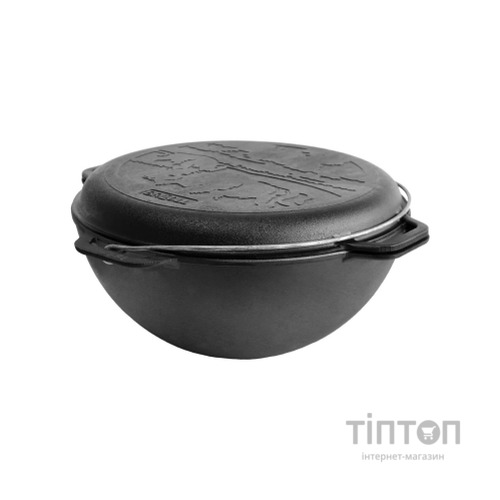 Котел туристичний Brizoll чавунний азіатський з кришкою-сковородою 15 л (KA15-2)