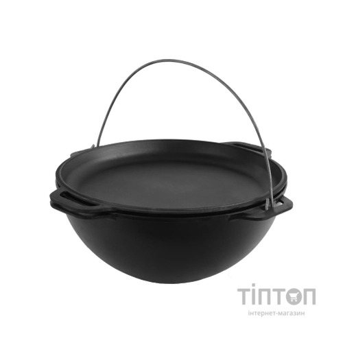 Котел туристичний Brizoll чавунний азіатський з кришкою-сковородою 15 л (KA15-2)