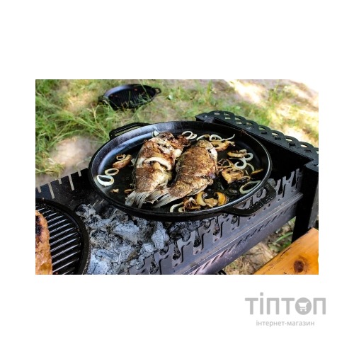 Котел туристичний Brizoll чавунний азіатський з кришкою-сковородою 15 л (KA15-2)