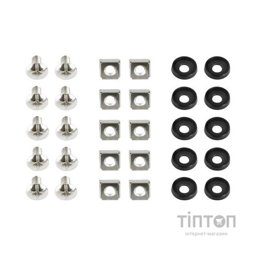 Кріплення для 19" обладнання Cablexpert (гвинт M6, гайка, шайба) комплект кріпильний М6 * 10 (19A-FSET-01)