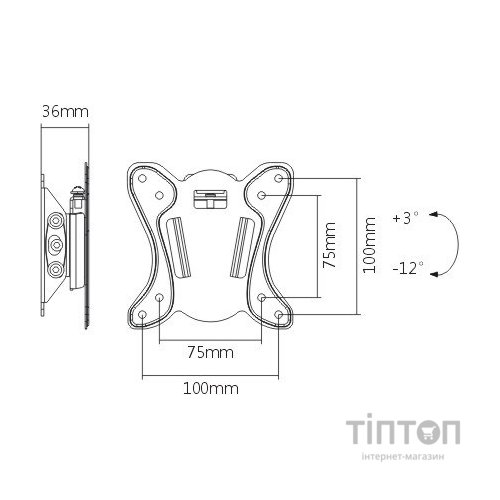 Кріплення настінне SATELIT 15-32TILT100 15-32/Black (15-32TILT100)