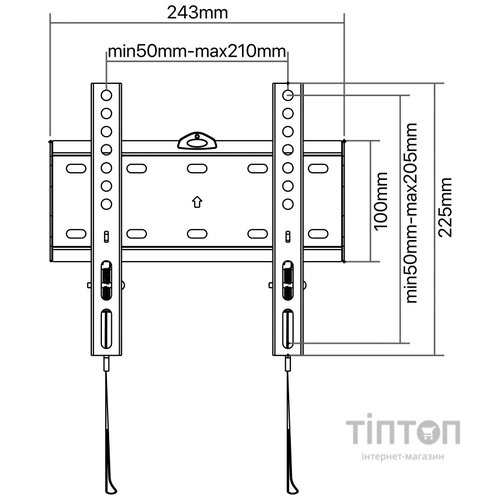 Кріплення настінне SATELIT 19-49FIX200 Два коліна/19-49/Black (19-49FIX200)