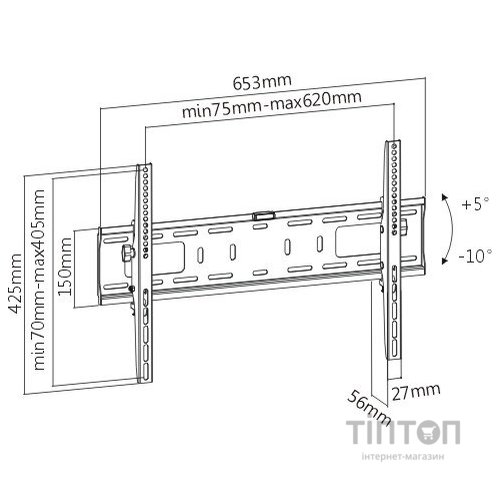 Кріплення настінне SATELIT 39-70TILT600 39-70/Black (39-70TILT600 )