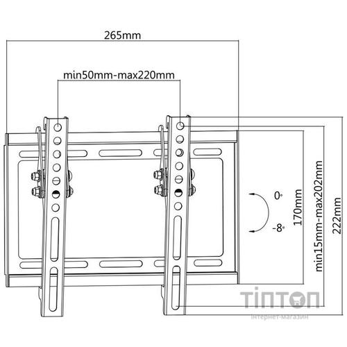 Кріплення настінне SATELIT 19-42TILT200 19-42/Black (19-42TILT200)