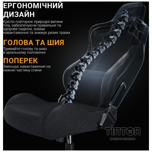 Крісло для геймерів Anda Seat Kaiser Frontier Size XL Black Fabric (AD12YXL-17-B-F-B02)