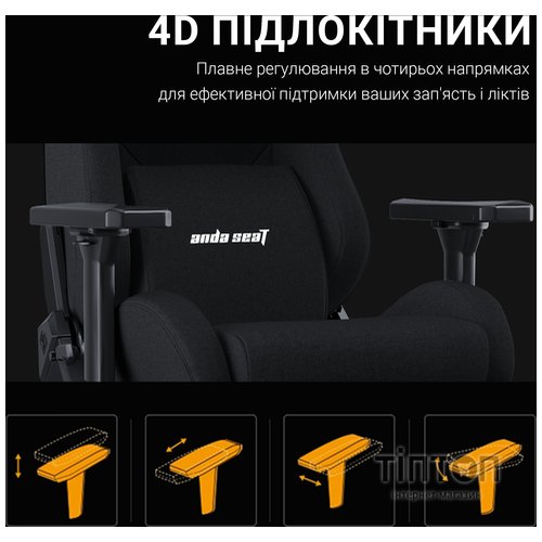 Крісло для геймерів Anda Seat Kaiser Frontier Size XL Black Fabric (AD12YXL-17-B-F-B02)