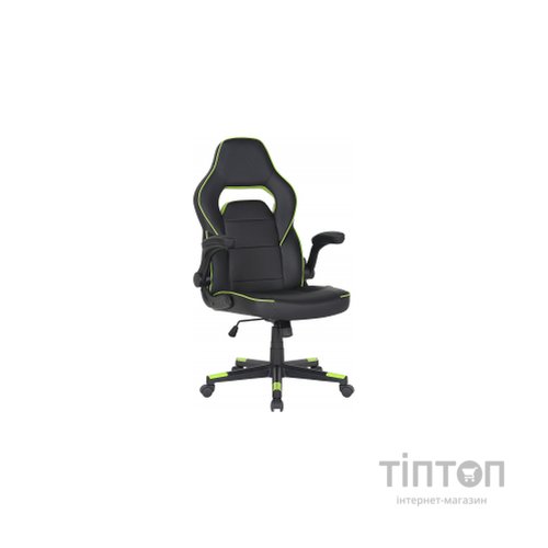 Крісло ігрове 2E GAMING HEBI Black/Green (2E-GC-HEB-BK)