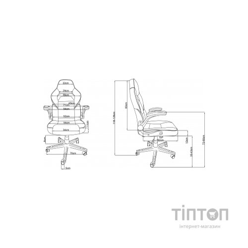 Крісло ігрове 2E GAMING HEBI Black/White (2E-GC-HEB-BKWT)