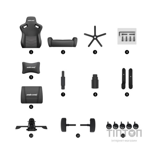 Крісло ігрове Anda Seat Kaiser 2 Size XL Black (AD12XL-07-B-PV-B01)