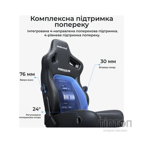 Крісло ігрове Anda Seat Kaiser 4 V2 PVC Size XL Black (AD12YDDC-XLL-20-B-PV/C-03)
