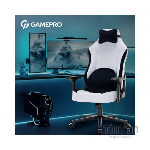 Крісло ігрове GamePro GC715LG Linen fabric Light grey (GC715LG)