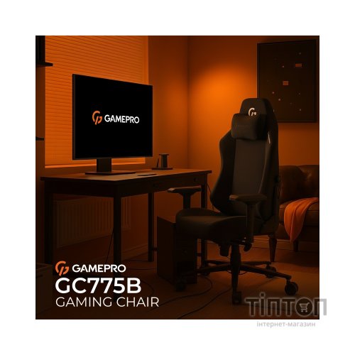 Крісло ігрове GamePro GC775B Fabric Black (GC775B)
