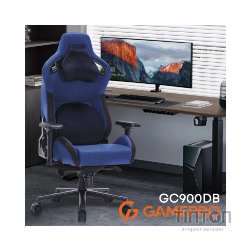 Крісло ігрове GamePro GC900DB Size XL Fabric Dark Blue (GC900DB)