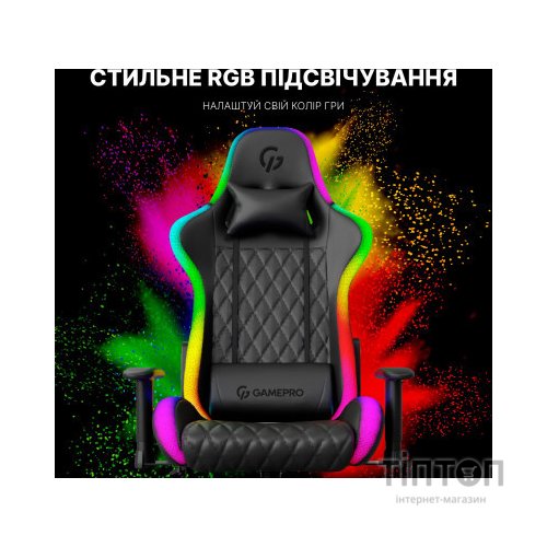 Крісло ігрове GamePro Hero RGB Black (GC-700-Black)