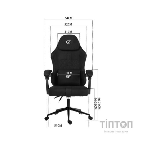 Крісло ігрове GT Racer X-2326 Black/Blue (X-2326 Fabric Black/Blue)