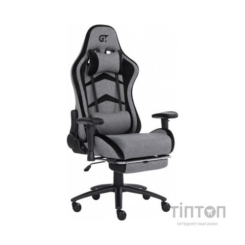 Крісло ігрове GT Racer X-2534-F Gray/Black Suede (X-2534-F Fabric Gray/Black Suede)