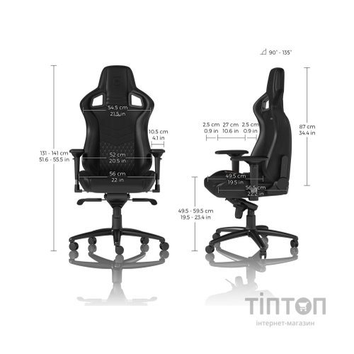 Крісло ігрове Noblechairs Epic Series Real Leather Black (NBL-RL-BLA-001)