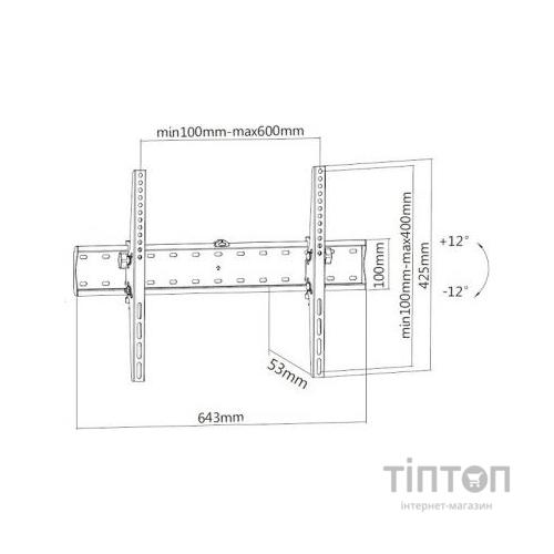Кронштейн BRATECK KL21G-46T чорний