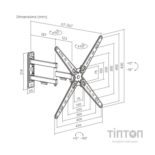 Кронштейн Brateck LDA40-443