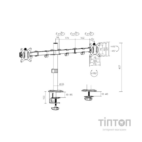 Кронштейн Brateck LDT66-C024