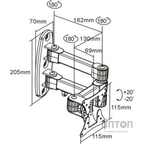 Кронштейн ITech LCD-33B чорний