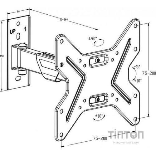 Кронштейн ITech LCD522 чорний