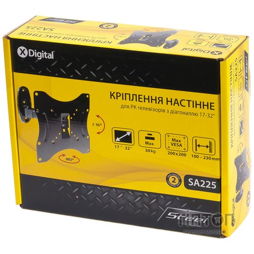 Кронштейн настінний X-Digital STEEL SA225 Black