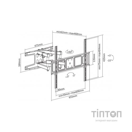 Кронштейн Satelit 32-70PIVOT400A (250514)