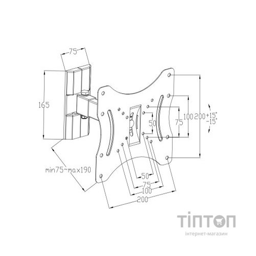 Кронштейн Vinga TM31-2251 чорний