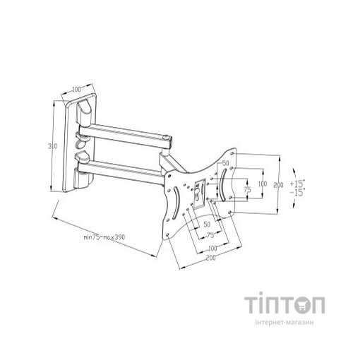 Кронштейн Vinga TM32-2251 чорний