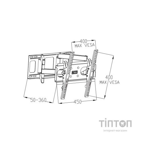 Кронштейн Vinga TM34-4451 чорний