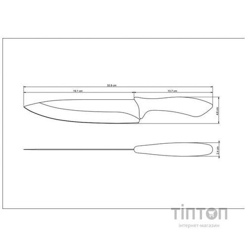 Кухонний ніж Tramontina Affilata Chef 203 мм Black (23654/108)