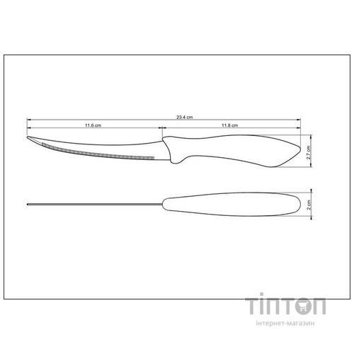 Кухонний ніж Tramontina Affilata для томатов 127 мм Black (23657/105)