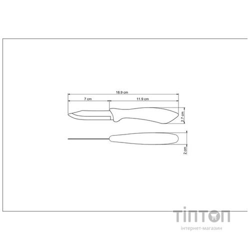 Кухонний ніж Tramontina Affilata Vegetable 76 мм Black (23650/103)