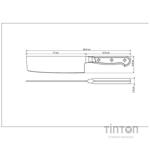 Кухонний ніж Tramontina Sushi Gold Nakiri 178 мм (24028/007)