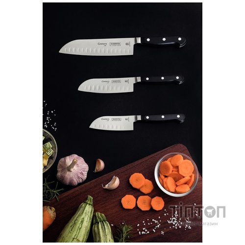 Кухонний ніж Tramontina Century Сантоку 102 мм Black (24020/104)