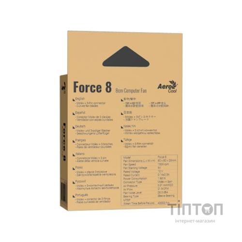 Кулер до корпусу AeroCool 4718009157927 (Force 8 Black Molex)