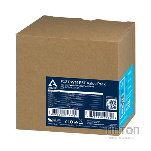 Кулер до корпусу Arctic F12 PWM PST (ACFAN00250A)