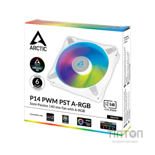 Кулер до корпусу Arctic P14 PWM PST/A-RGB WHITE (ACFAN00276A)