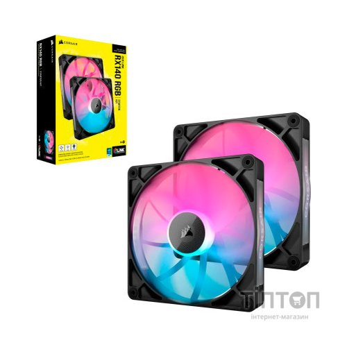 Кулер до корпусу Corsair iCUE Link RX140 RGB PWM Dual Pack (CO-9051020-WW)