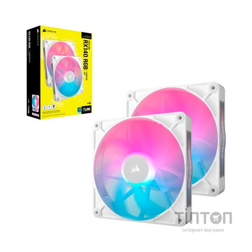 Кулер до корпусу Corsair iCUE Link RX140 RGB PWM White Dual Pack (CO-9051024-WW)
