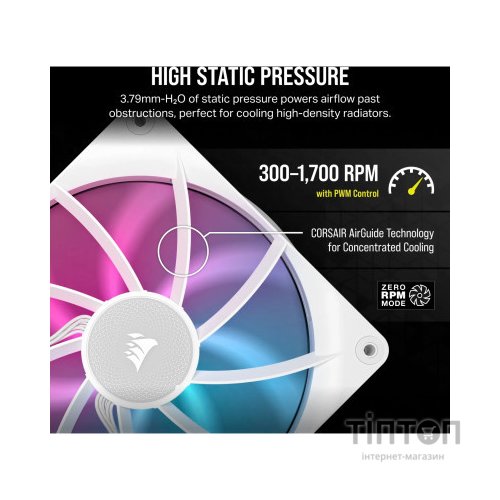 Кулер до корпусу Corsair iCUE Link RX140 RGB PWM White Dual Pack (CO-9051024-WW)