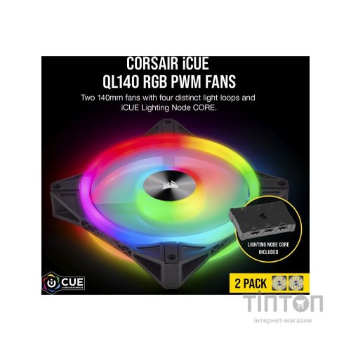 Кулер до корпусу Corsair QL Series, QL140 RGB, 140mm RGB LED Fan (CO-9050100-WW)