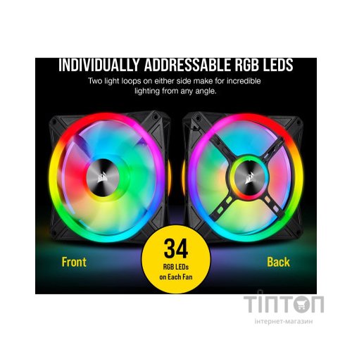Кулер до корпусу Corsair QL Series, QL140 RGB, 140mm RGB LED Fan (CO-9050100-WW)