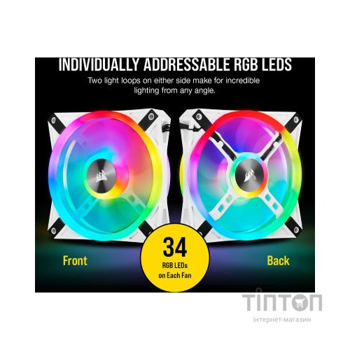 Кулер до корпусу Corsair QL Series, WHITE QL120 RGB (CO-9050104-WW)